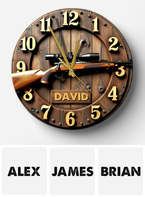 The Hunting Rifles - Personalized Hunting Wall Clock