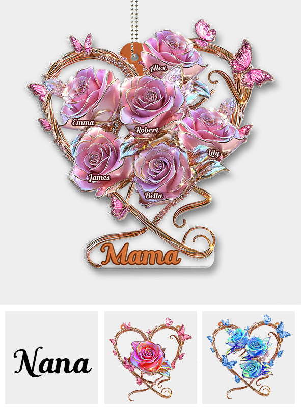 My Garden Gift For Mom, Grandma - Personalized Mother Transparent Car Ornament