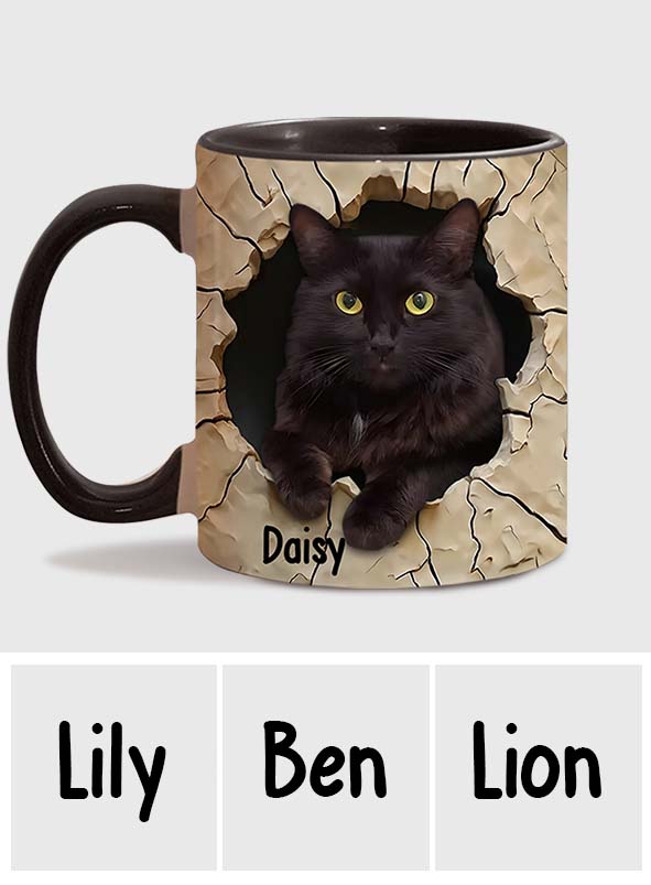 Love Black Cat - Personalized Black Cat Accent Mug