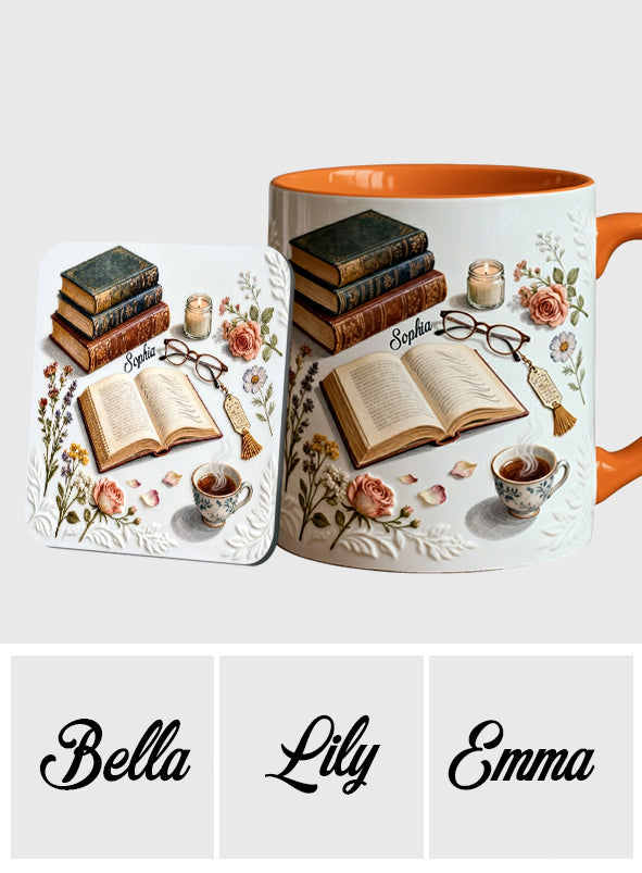 Just A Girl Who Loves Books - Personalized Book Accent Mug & Coaster