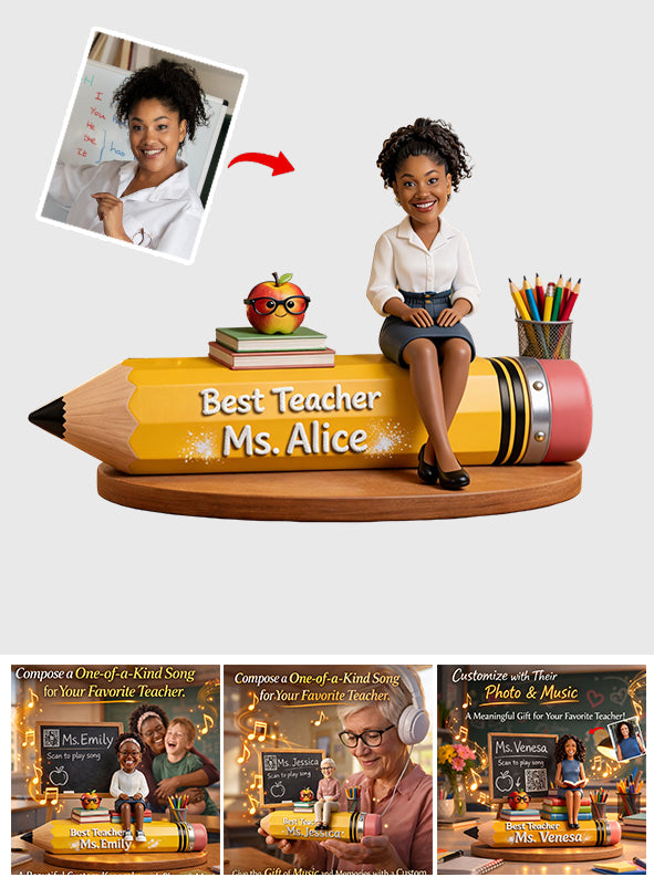 Teacher Gift, Best Gift for Teacher - Personalized Teacher Custom Shaped Acrylic Plaque