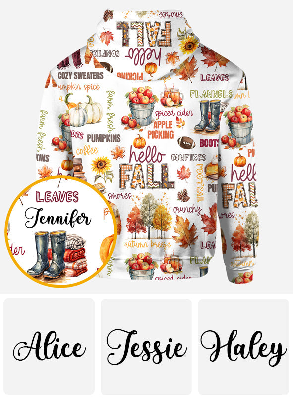Hello Fall - Personalized Autumn All Over Shirt