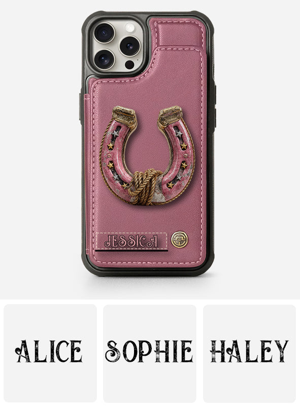 Horseshoe - Personalized Horse Wallet Phone Case