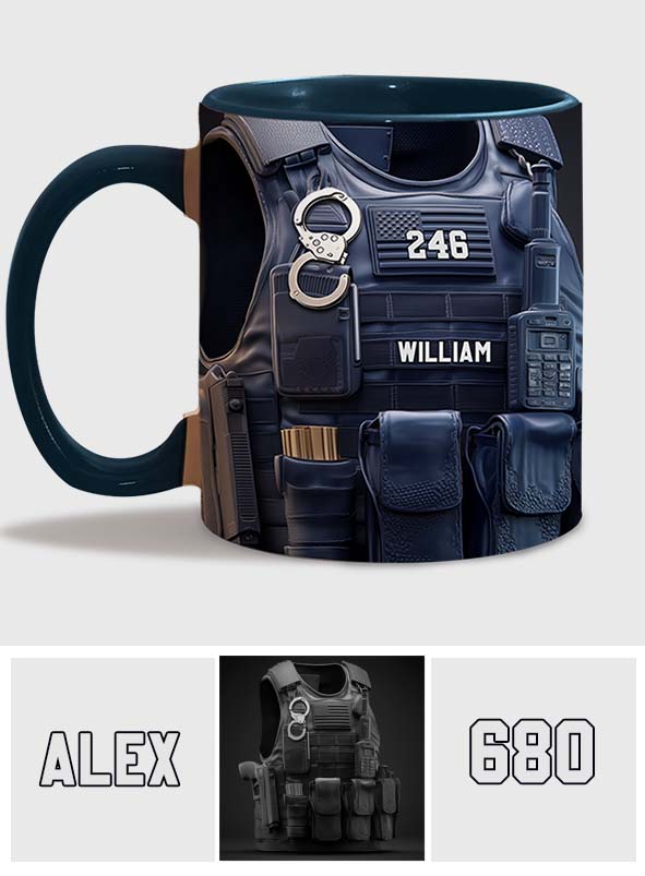 Police Bulletproof Vest - Personalized Police Officer Accent Mug
