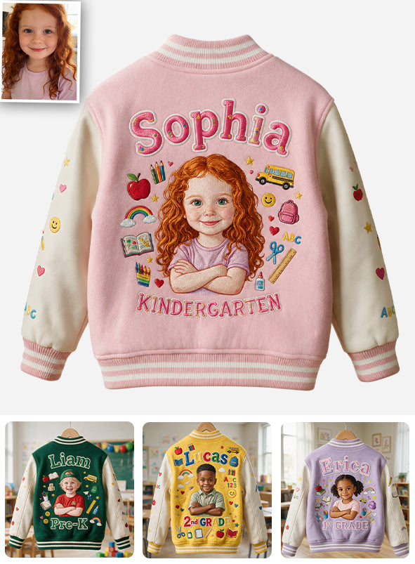 Any Photo Any Grade - Back To School - Personalized Kid Varsity Jacket