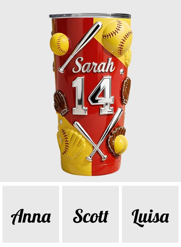 Love Softball - Personalized Softball Tumbler