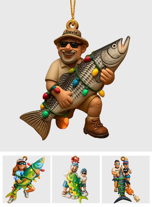 Merry Fishmas - Personalized Fishing Transparent Ornament