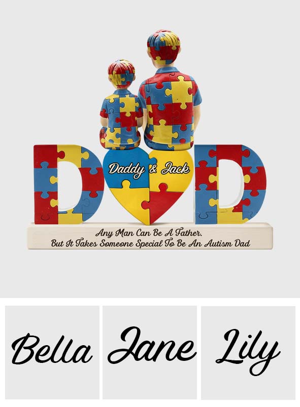 Austism Dad - Personalized Autism Awareness Custom Shaped Acrylic Plaque