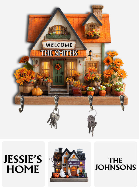 Happy Family - Personalized Family Custom Shaped Key Rack