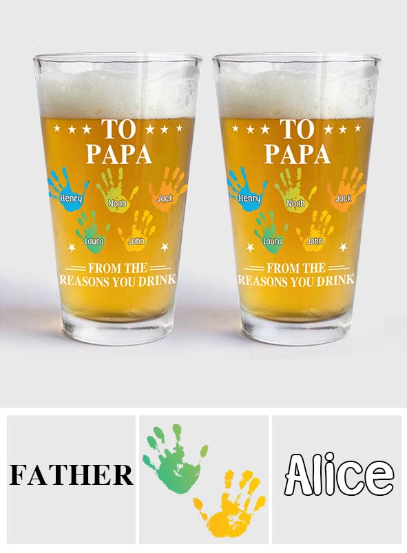 Reason To Drink - Personalized Father Beer Glass