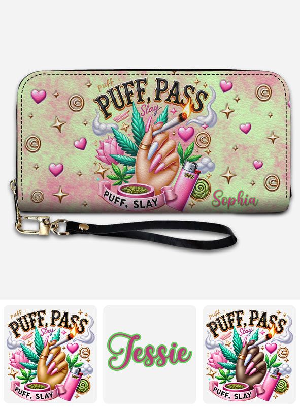 Stoner Chic - Personalized Weed Leather Long Wallet