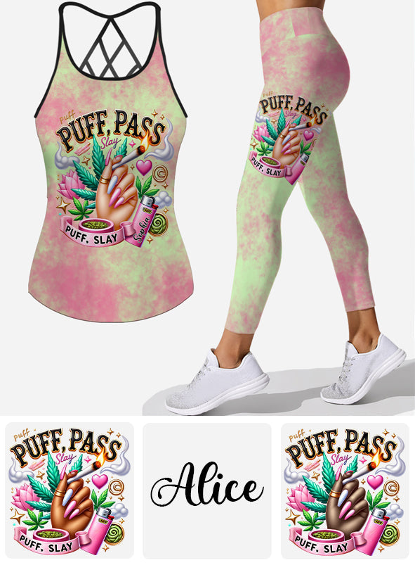 Stoner Chic - Personalized Weed Cross Tank Top and Leggings