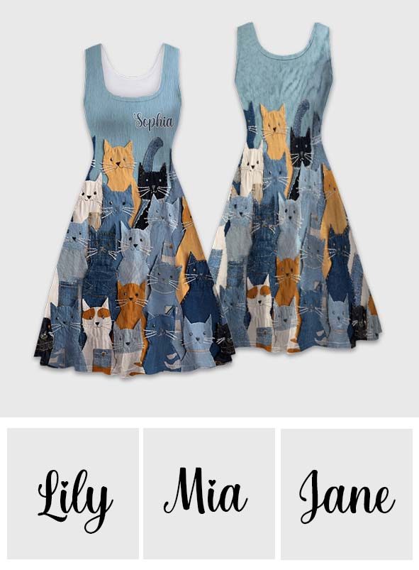 Just A Girl Who Loves Cats - Personalized Cat Sleeveless Dress