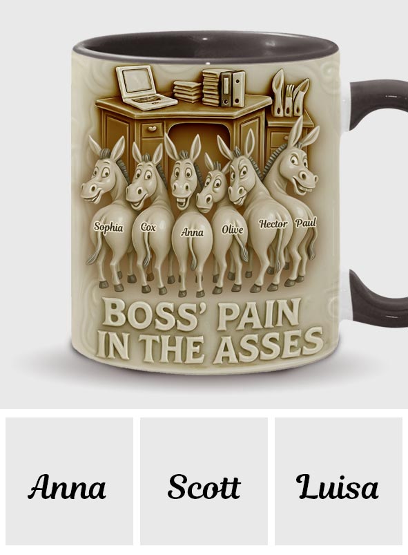 Funny Boss Pain in the Asses Donkey - Personalized Colleague Accent Mug