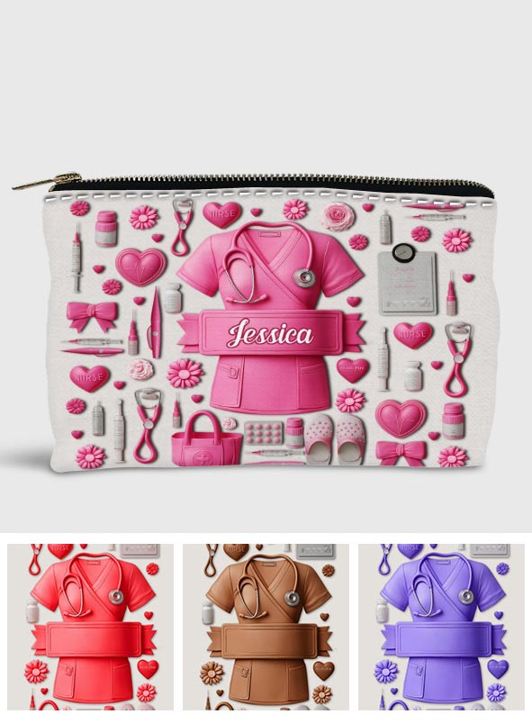 Nursing Is A Work Of Heart - Personalized Nurse Pouch