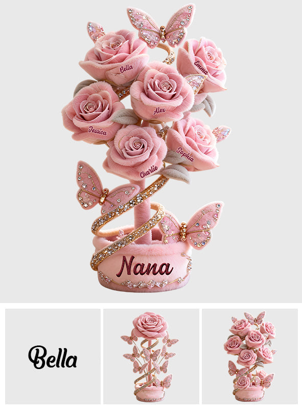 Grandma And Mom's Garden - Personalized Mother Faux Fur Shaped Pillow