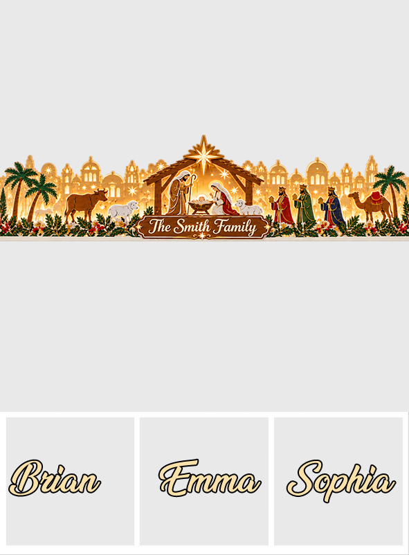 Nativity Sence - Personalized Christian LED Light Tree Collar
