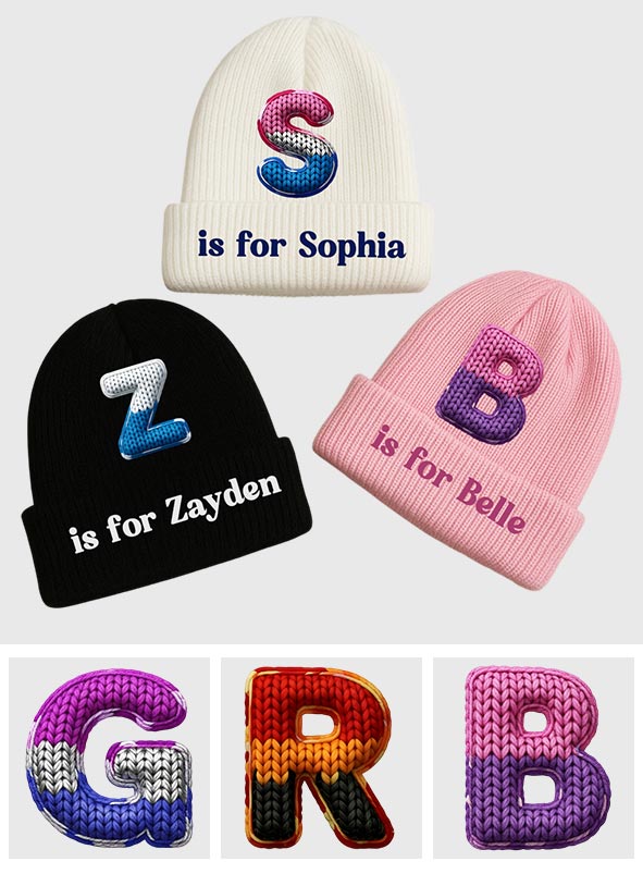 Alphabet Colorful - Personalized Kid Beanie Hat
