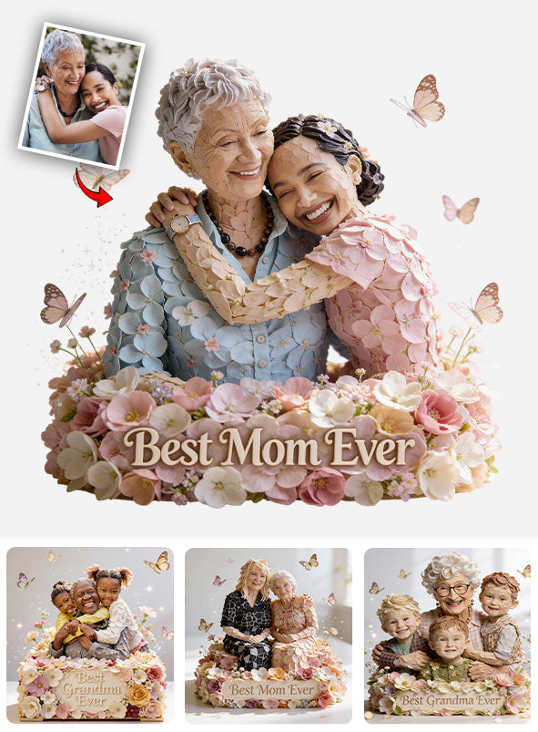 Love Mother Flowers - Personalized Mother Custom Shaped Acrylic Plaque