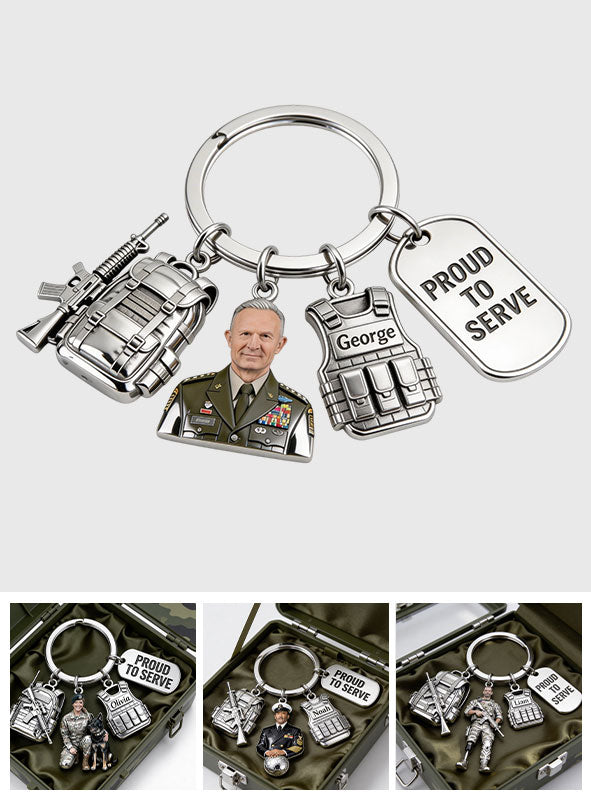 Military Veteran - Personalized Veteran Keychain With Charms