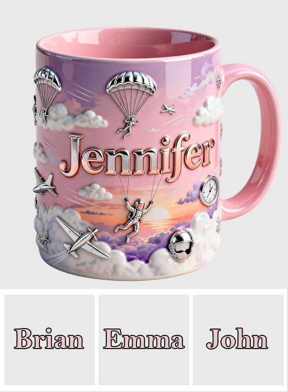 Love SkyDiving - Personalized Skydiving Accent Mug & Coaster