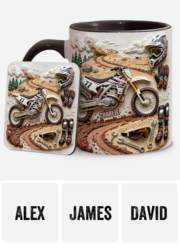 Cool Dirt Bike, Motocross - Personalized Dirt Bike Accent Mug & Coaster