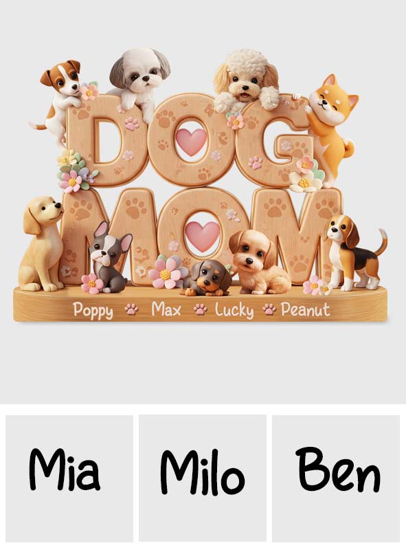 Dog Mom - Personalized Dog Custom Shaped Acrylic Plaque