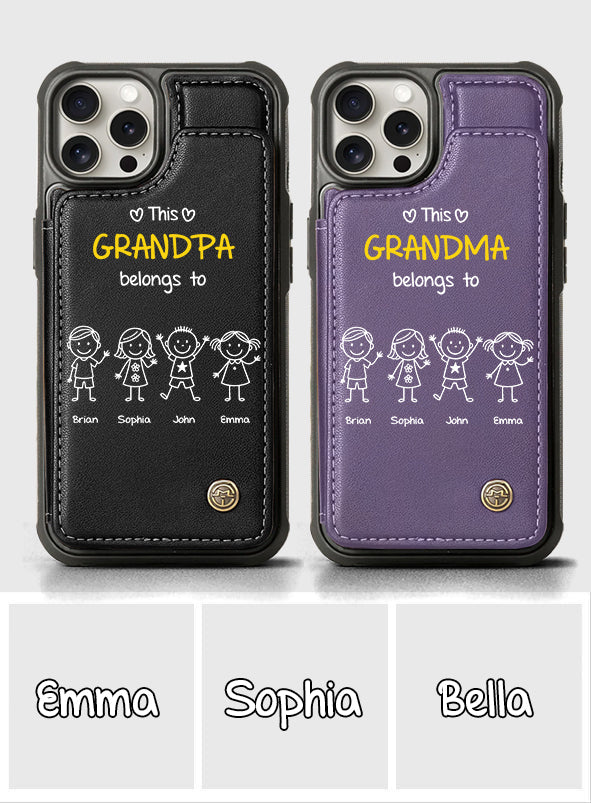 This Grandpa Dad Belongs To - Personalized Grandpa Wallet Phone Case