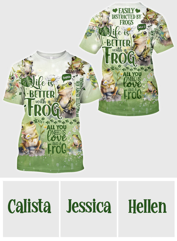 Life Is Better With Frogs - Personalized Frog All Over Shirt