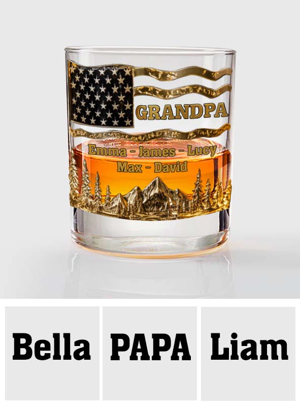 Cool Grandpas Drink Whiskey - Personalized Grandpa Whiskey Glass