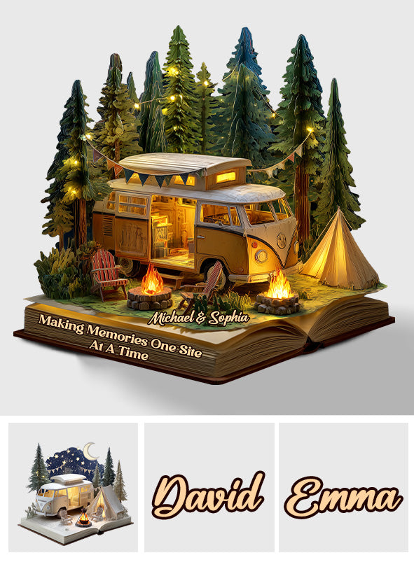 Making Memories One Site At A Time - Personalized Camping Custom Shaped Acrylic Plaque