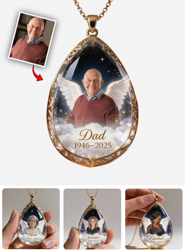 I Miss You - Personalized Memorial Shaped Metal Pendant Necklace