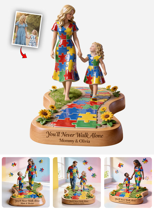 You'll Never Walk Alone - Personalized Autism Awareness Custom Shaped Acrylic Plaque