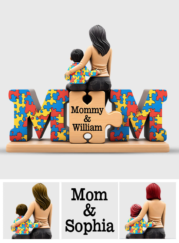Autism Mom - Personalized Autism Awareness Custom Shaped Acrylic Plaque