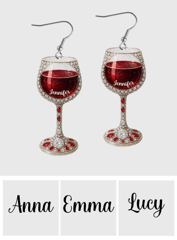 Love Wine - Personalized Wine Earrings