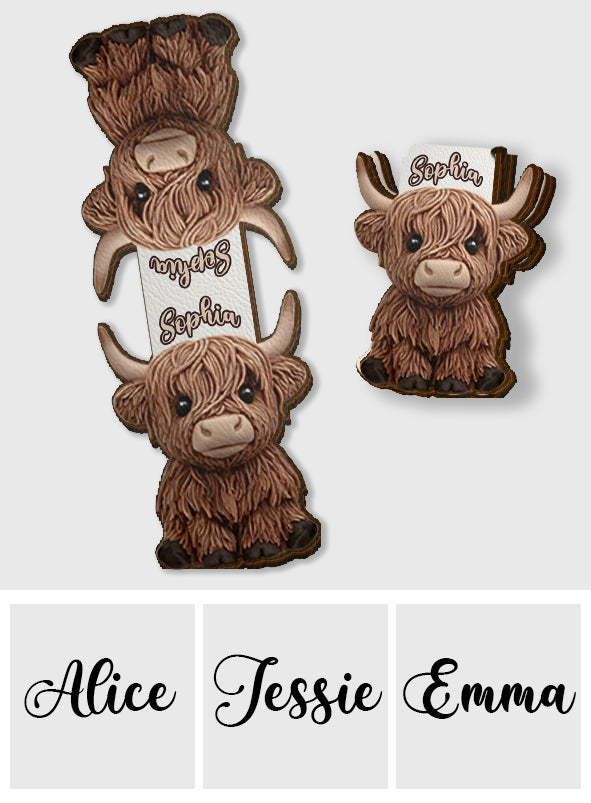 Lovely Highland Cow - Personalized Highland Cow Shaped Magnetic Bookmark