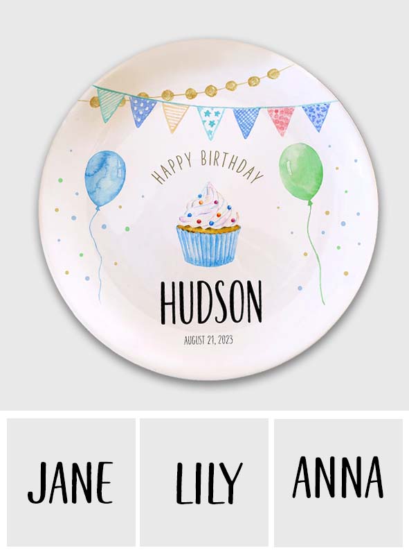 Happy Birthday - Personalized Birthday Ceramic Round Plate