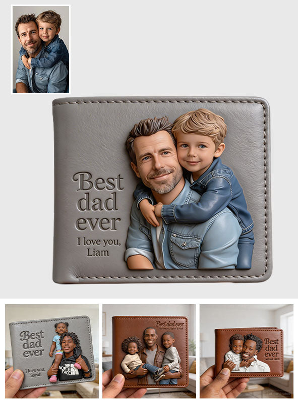 Custom Any Photo - Personalized Father Leather Wallet