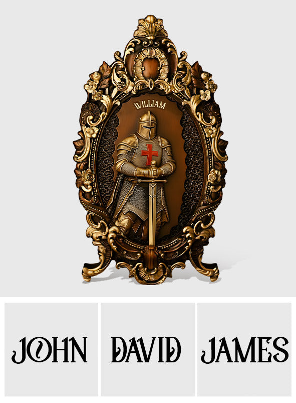 Knight Of God - Personalized Christian Custom Shaped Wood Plaque