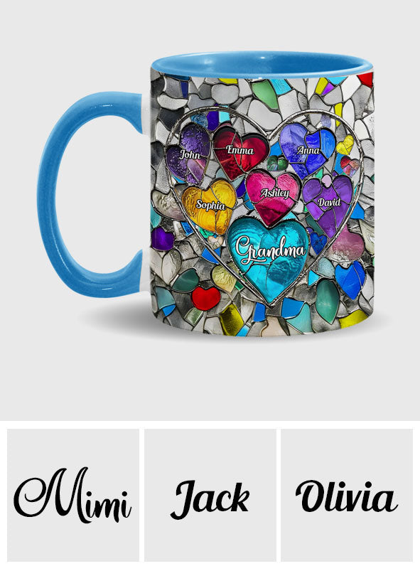 Grandma's Mom's Sweethearts - Personalized Grandma Accent Mug