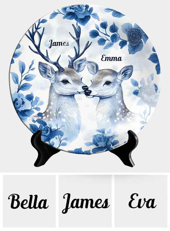 Hunting Couple - Personalized Hunting Ceramic Round Plate