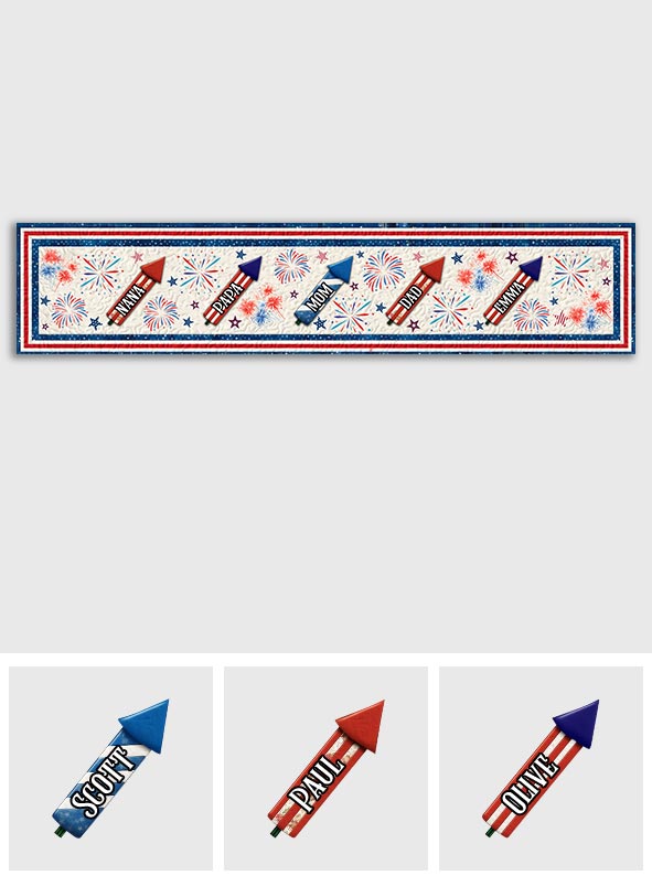 Happy 4th Of July - Personalized Independence Day/ 4th of July Table Runner