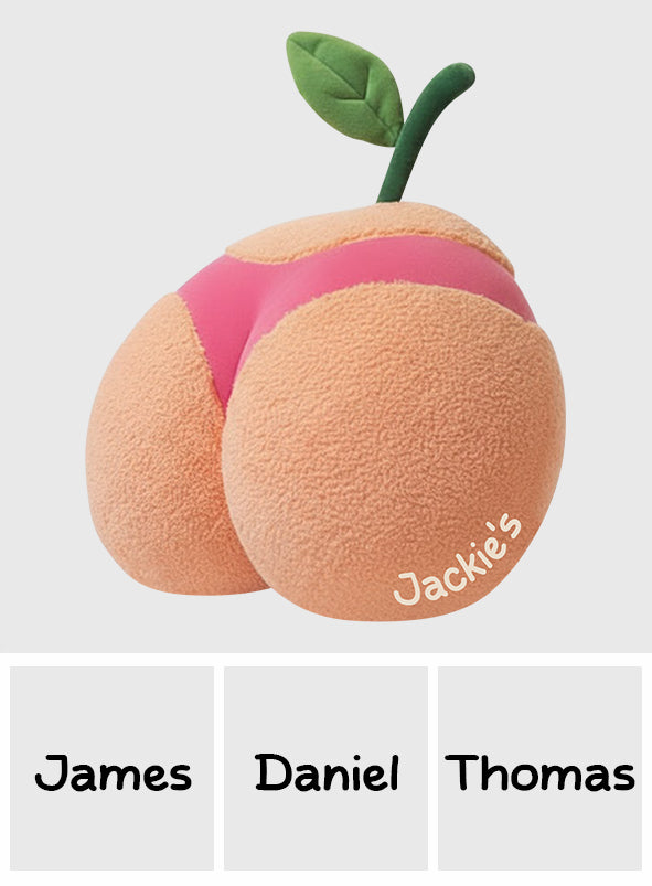 Peach booty - Personalized Couple Faux Fur Shaped Pillow
