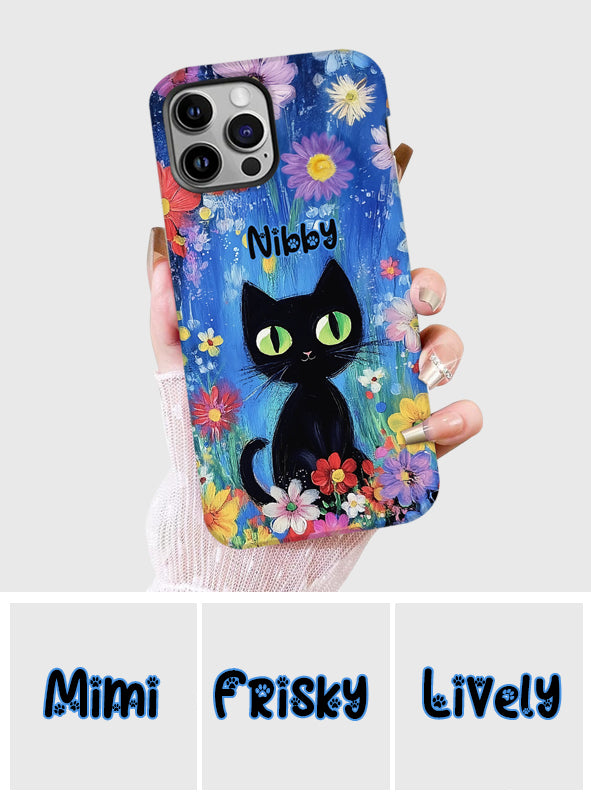 Cute Cat - Personalized Black Cat Full Print Phone Case
