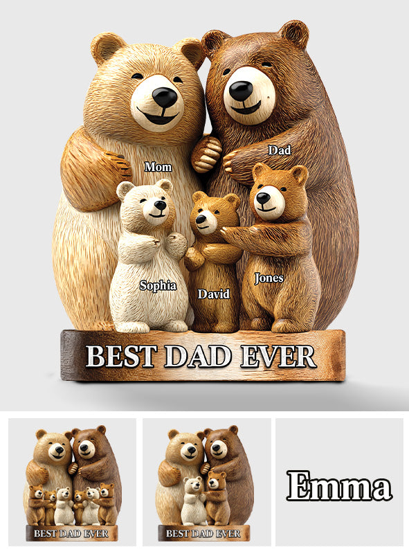 Papa Bear - Personalized Father Shaped Wooden Puzzle
