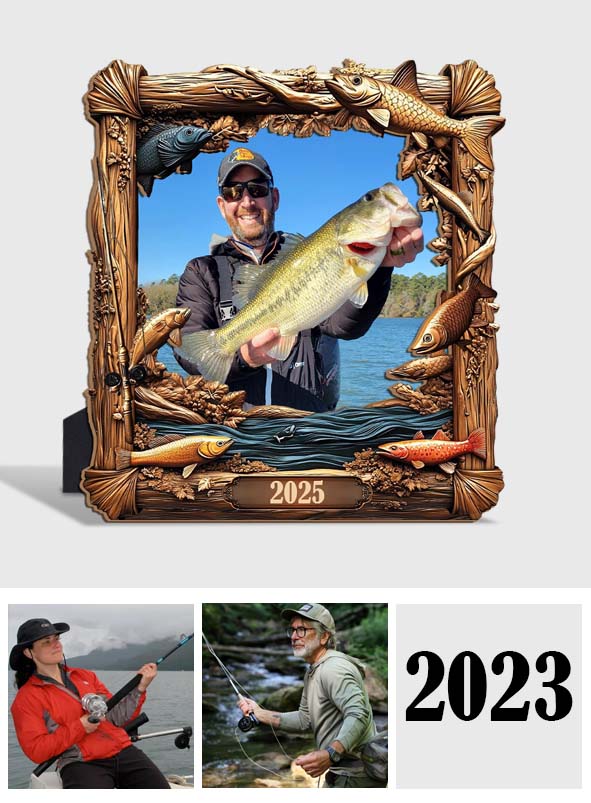 Fishing Memories - Personalized Fishing Cut Shape Photo Frame