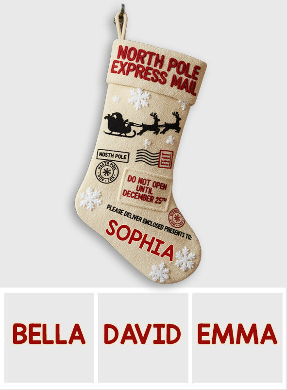 North Pole Santa - Personalized Family Shaped Christmas Stocking