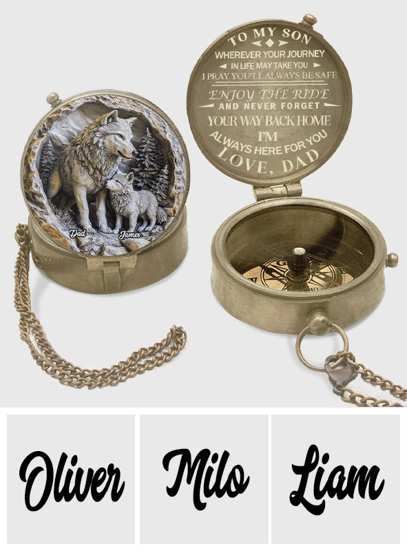To My Son - Personalized Father & Son Compass