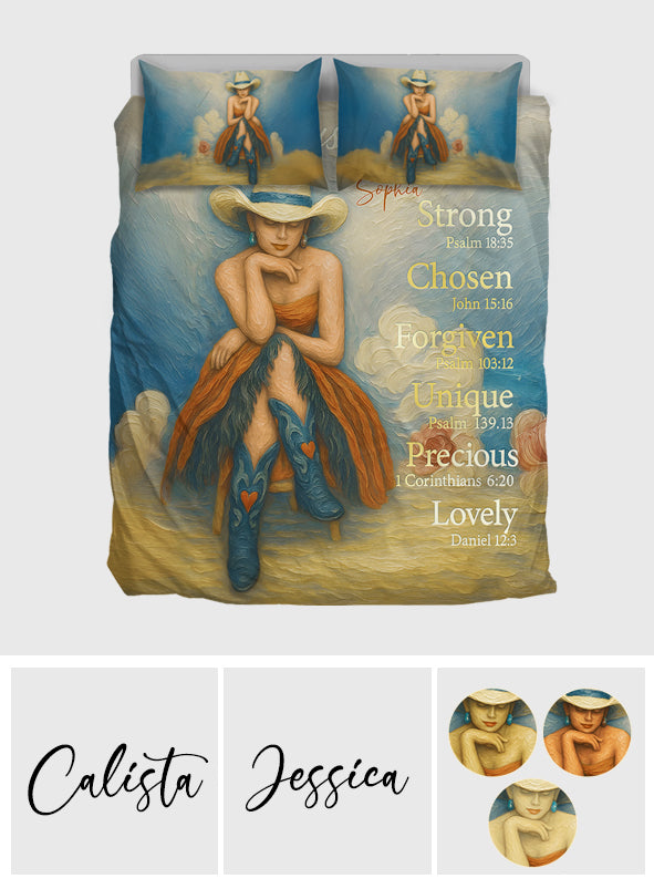 Beautiful Cowgirl - Personalized Cowgirl Bedding Set