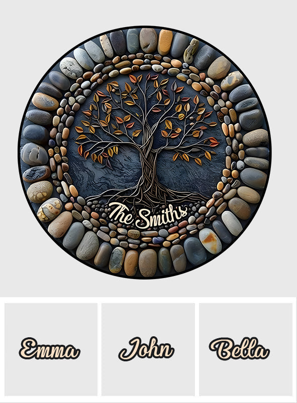 Tree Of Life - Personalized Yoga Round Rug